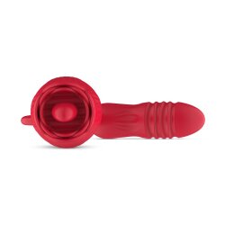 TEAZERS Rosen-Vibrator mit Stossdildo Rot