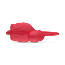 TEAZERS Rosen-Vibrator mit Stossdildo Rot