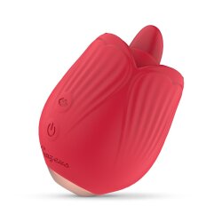 TEAZERS Rosen-Vibrator mit flatterndem Stimulator Rot