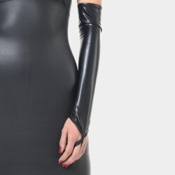 MAISON CATANZARO &Auml;rmel mit Fingerschlaufe Wetlook Schwarz