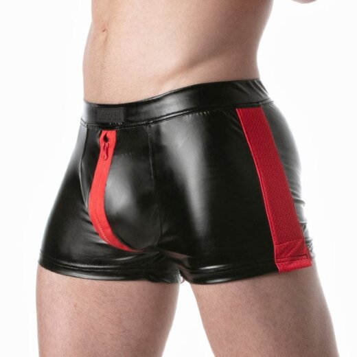 LEADER Brut Zipper Shorts Schwarz / Rot