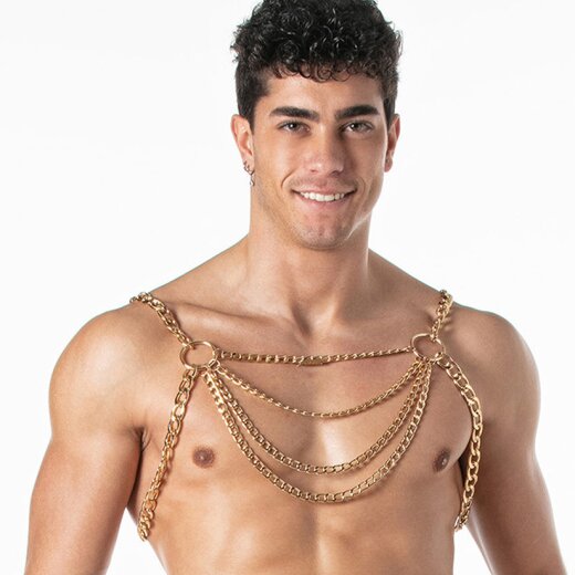 LEADER Chain Party Harness Gold One Size