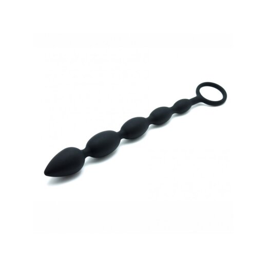 RIMBA Anal-Kette aus Silikon mit Haltering 25,5 cm Schwarz