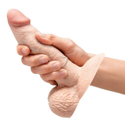 B-VIBE Slipskin Girthy Dildo &Oslash; 4,4 cm x 15,4 cm Light Skin