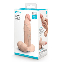 B-VIBE Slipskin Girthy Dildo &Oslash; 5,1 cm x 17,8 cm Light Skin