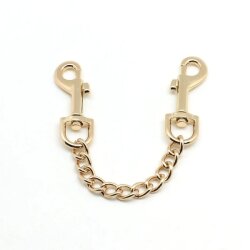 LIEBE SEELE Doppelkarabiner mit Kette aus Metall Gold