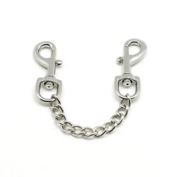 LIEBE SEELE Doppelkarabiner mit Kette aus Metall Silber