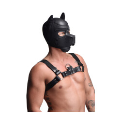 MASTER SERIES Spike Hundemaske aus Neopren Schwarz