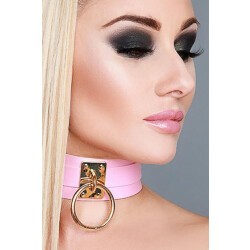 KINKY DIVA Halsband mit O-Ring One Size Pink/Gold