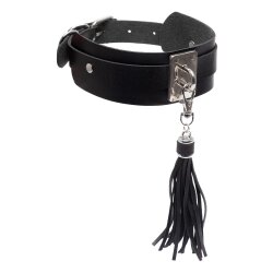 KINKY DIVA Halsband mit Quaste One Size Schwarz/Silber