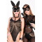 KINKY DIVA Bunnymaske aus veganem Leder Schwarz/Ros&eacute;-Gold