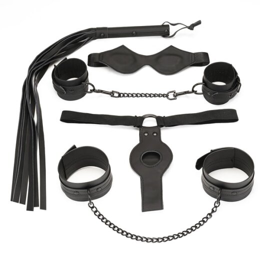 LIEBE SEELE Vegan Fetisch Bondage Kit 5-teilig Schwarz