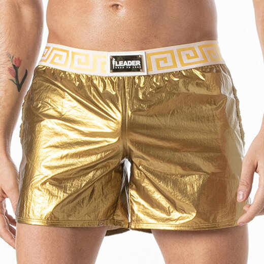 LEADER Invictus Party Shorts Weiss/Gold