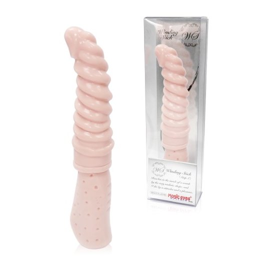 MAGIC EYES Dildo Winding Stick Grip Beige Small