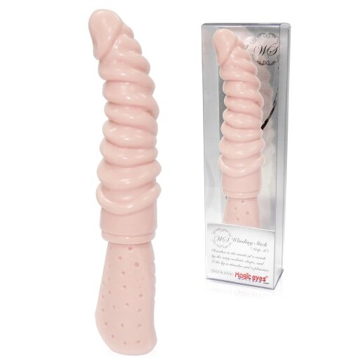 MAGIC EYES Dildo Winding Stick Grip Beige Medium