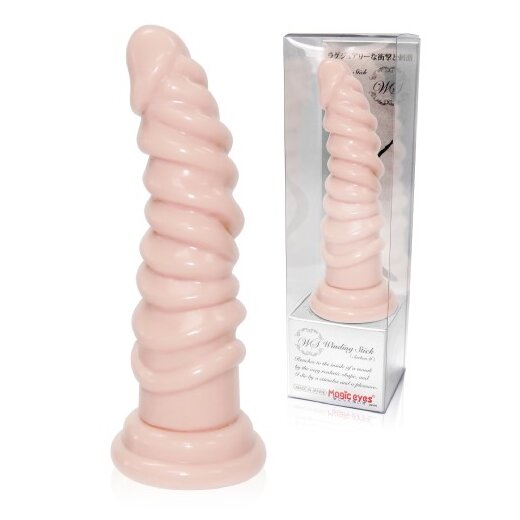 MAGIC EYES Dildo Winding Stick Sucker Beige Medium