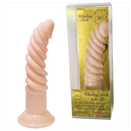 MAGIC EYES Dildo Winding Stick Sucker Beige Large