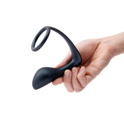 B-VIBE Ringer Cock Ring &amp; Prostate Plug Schwarz