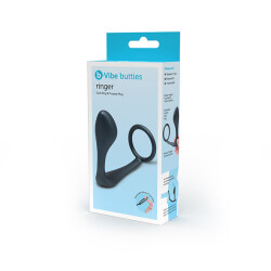 B-VIBE Ringer Cock Ring &amp; Prostate Plug Schwarz