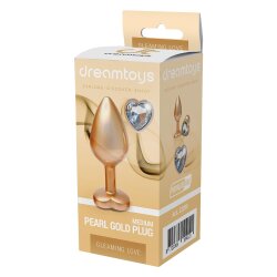 DREAM TOYS Gleaming Love Pearl Gold Anal-Plug Medium