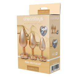 DREAM TOYS Gleaming Love Pearl Gold Anal-Plug 3er-Set