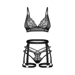 OBSESSIVE Blomentis Dessous-Set 3-teilig Schwarz