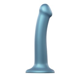 STRAP-ON-ME Dildo Biegsam M Metallic Shine Blue