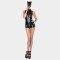 MAISON CATANZARO Sweety Wetlook Playsuit Schwarz