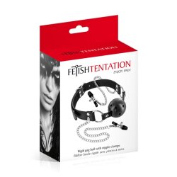 FETISHTENTATION Ball Gag Atmungsaktiv aus Kunstleder mit...