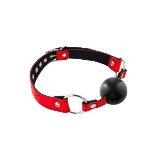 FETISHTENTATION Premium Ball Gag aus Rindsleder Rot