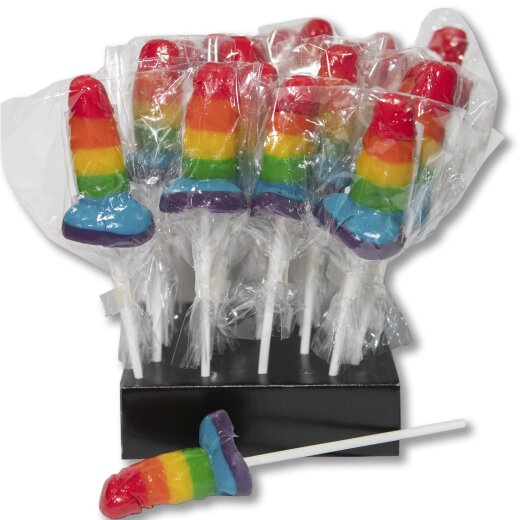 DIVERTYSEX Lollipop in Penisform Regenbogenfarben 1Stk.