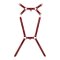 VIRGITE Love Hit Bondage Harness Model 1 aus veganem Leder One Size Schwarz-Rot