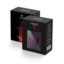 VIRGITE Penisring mit Klitorisstimulator &amp; Vibration Violett