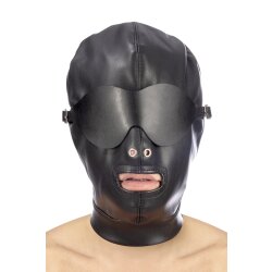 FETISHTENTATION Maske aus Kunstleder mit Augen-, Mund-...