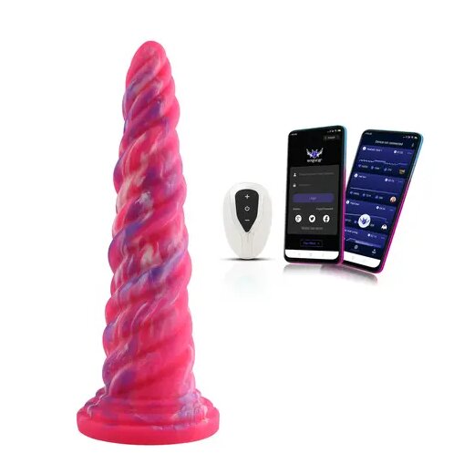 HISMITH Wildolo Fantasy Dildo Vibrator mit App &amp; Remote Control 25 cm Unicorn Pink