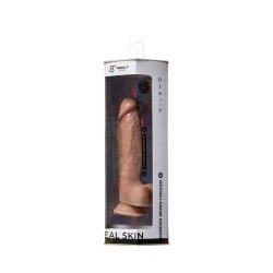 SILEXD Real Skin Dildo Model 1 8" Thermo Reactive Brown Skin