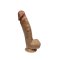 SILEXD Real Skin Dildo Model 1 8" Thermo Reactive Brown Skin