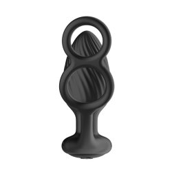 NEXUS Tornado Anal-Plug mit Penis- & Hodenring Vibrierend & Rotierend Schwarz