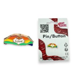 KINKY PLEASURE Pride Pin Hands Love