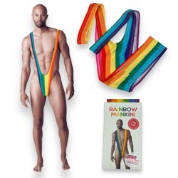 KINKY PLEASURE Rainbow Mankini One Size