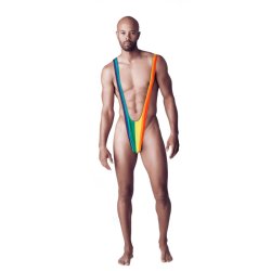 KINKY PLEASURE Rainbow Mankini One Size