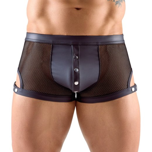 SVENJOYMENT Netz-Pants mit Druckknopfleiste Schwarz