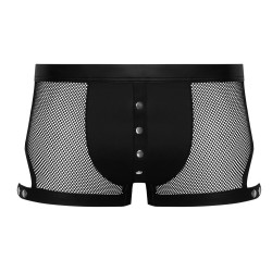 SVENJOYMENT Netz-Pants mit Druckknopfleiste Schwarz