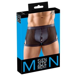 SVENJOYMENT Netz-Pants mit Druckknopfleiste Schwarz
