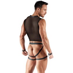 SVENJOYMENT Harness-Set mit 2 Handfesseln Schwarz