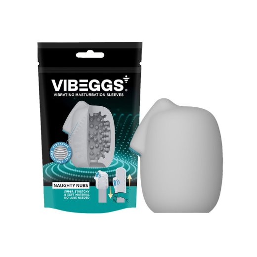 VIBEGGS Naughty Nubs Vibrating Masturbation Sleeve Weiss