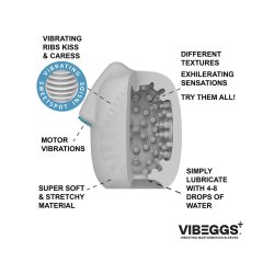 VIBEGGS Naughty Nubs Vibrating Masturbation Sleeve Weiss