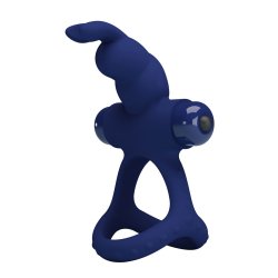 PRETTY LOVE Luchito Rabbit Cock Ring Deep Blue