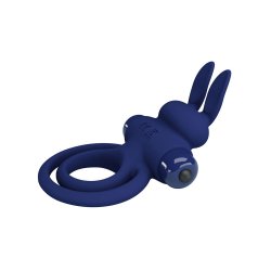 PRETTY LOVE Darey Rabbit Cock Ring Deep Blue