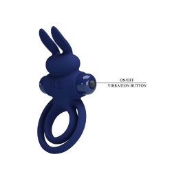 PRETTY LOVE Darey Rabbit Cock Ring Deep Blue